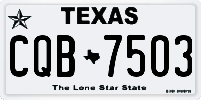 TX license plate CQB7503