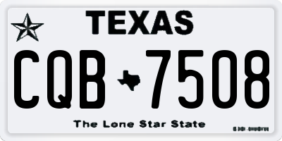 TX license plate CQB7508