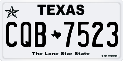 TX license plate CQB7523
