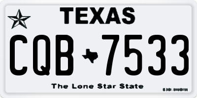 TX license plate CQB7533
