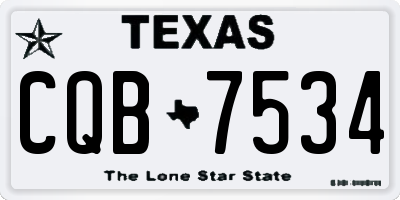 TX license plate CQB7534