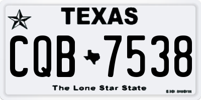 TX license plate CQB7538