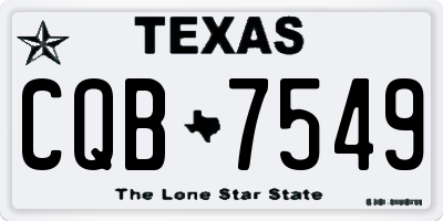 TX license plate CQB7549
