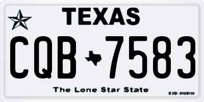 TX license plate CQB7583