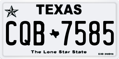 TX license plate CQB7585
