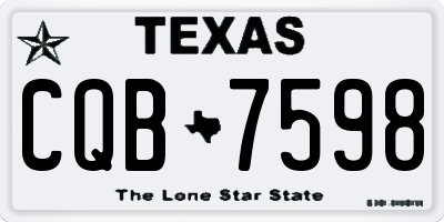 TX license plate CQB7598