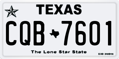TX license plate CQB7601