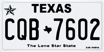 TX license plate CQB7602