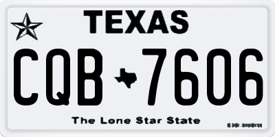 TX license plate CQB7606