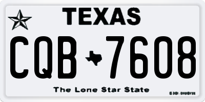 TX license plate CQB7608