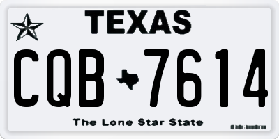 TX license plate CQB7614