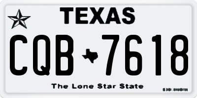 TX license plate CQB7618