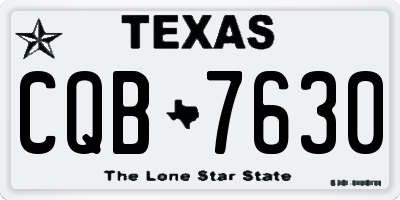 TX license plate CQB7630