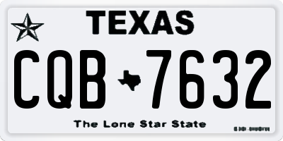 TX license plate CQB7632