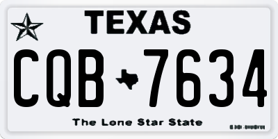 TX license plate CQB7634