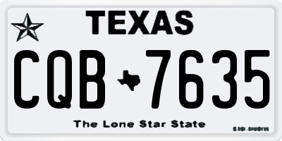 TX license plate CQB7635
