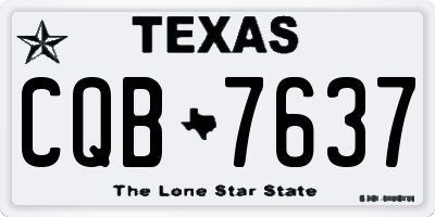 TX license plate CQB7637