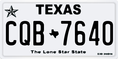 TX license plate CQB7640