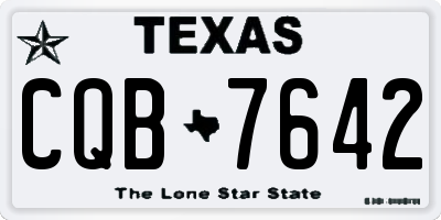 TX license plate CQB7642