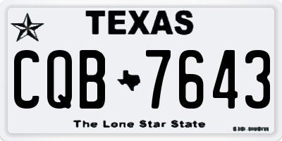 TX license plate CQB7643