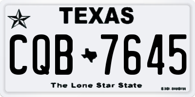TX license plate CQB7645