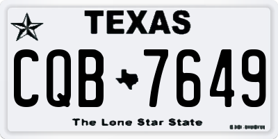 TX license plate CQB7649