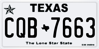 TX license plate CQB7663