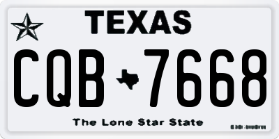 TX license plate CQB7668