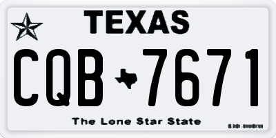 TX license plate CQB7671