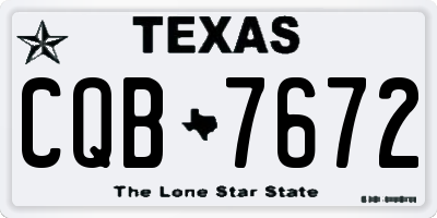 TX license plate CQB7672