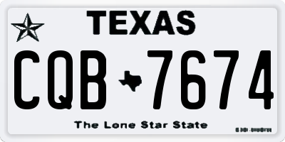 TX license plate CQB7674