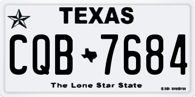 TX license plate CQB7684