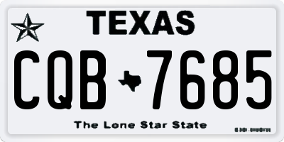 TX license plate CQB7685
