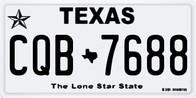 TX license plate CQB7688