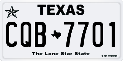 TX license plate CQB7701