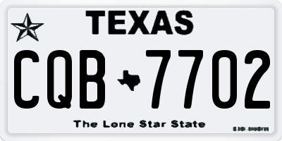 TX license plate CQB7702