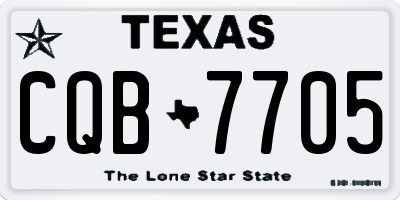 TX license plate CQB7705