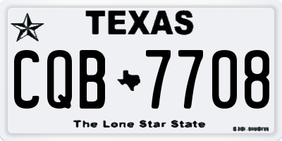 TX license plate CQB7708