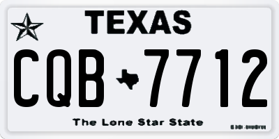 TX license plate CQB7712