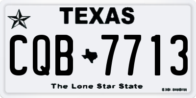 TX license plate CQB7713