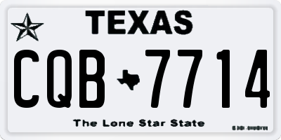 TX license plate CQB7714