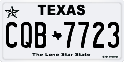 TX license plate CQB7723