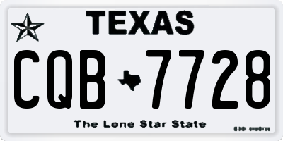 TX license plate CQB7728