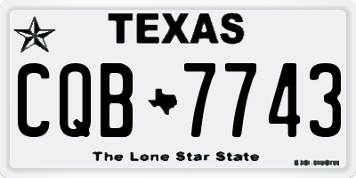 TX license plate CQB7743