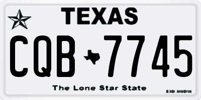 TX license plate CQB7745