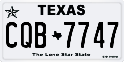 TX license plate CQB7747