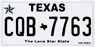 TX license plate CQB7763