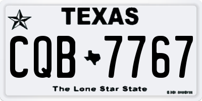 TX license plate CQB7767