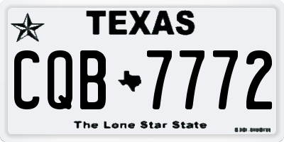 TX license plate CQB7772
