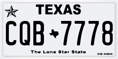 TX license plate CQB7778